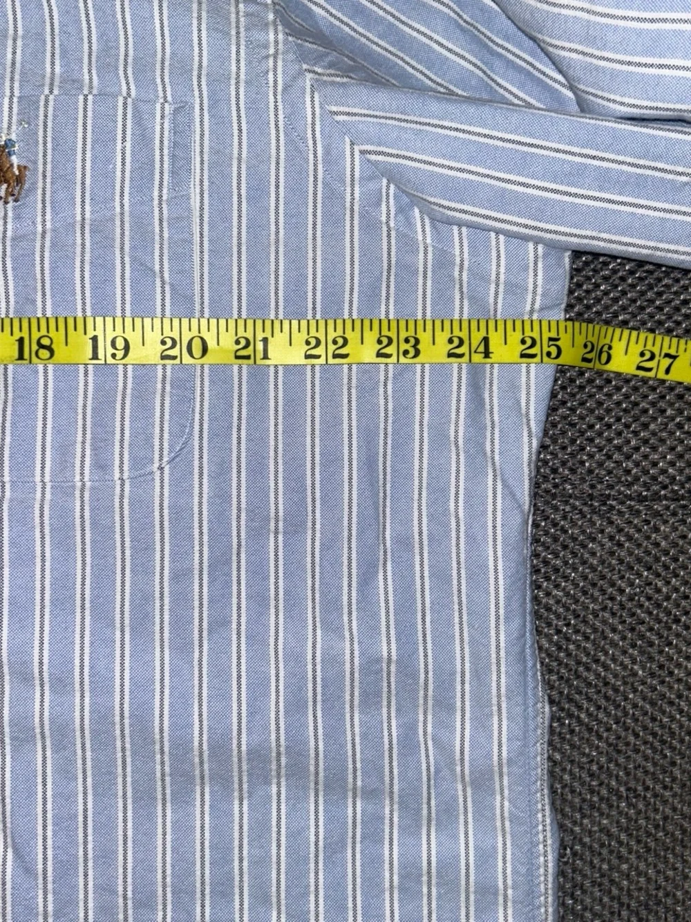 Polo Ralph Lauren Light Blue and White Striped Button-Down Shirt XL